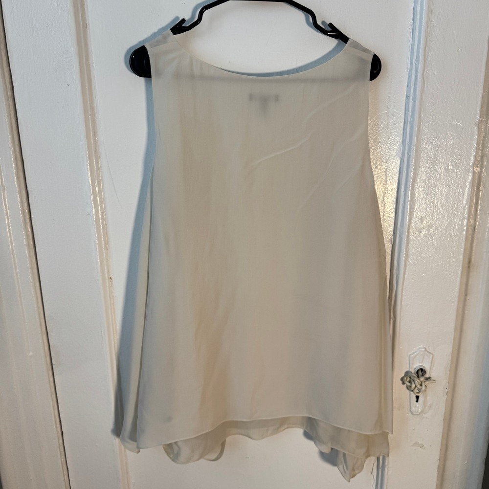 Eileen Fisher Silk Tank Top Ivory Layered High Low XL Minimalist Quiet Luxury - Picture 11 of 11
